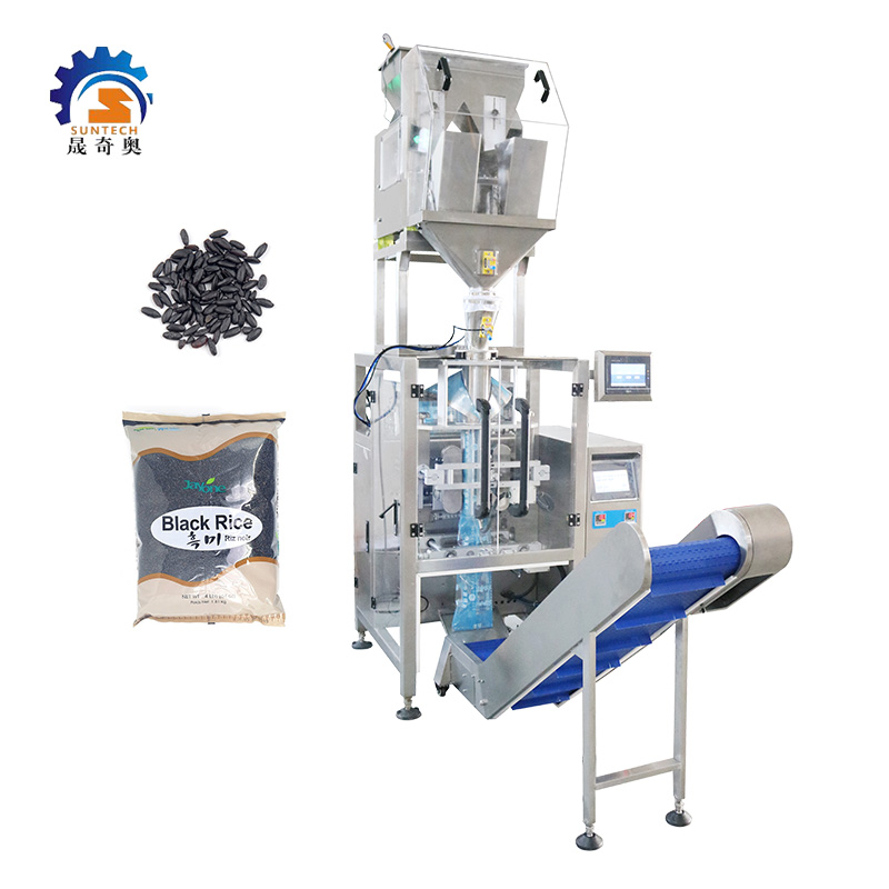Factory Price 64oz 4lbs 1.81kg Organic Black Rice Granule Plastic Bag Vertical Packing Machine