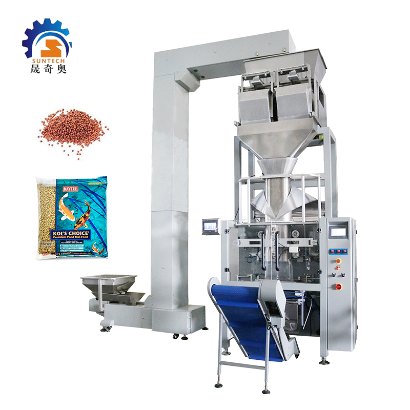 Automatic Granule Sea Fish Feed Ribbonfish Feed 2kg 3kg 5kg Vertical Film Roll Packing Machine