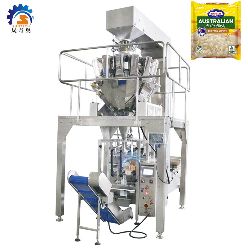 Fully automatic  250g 500g 1kg chopped onion garlic slice mushroom vegetable vertical packing machine