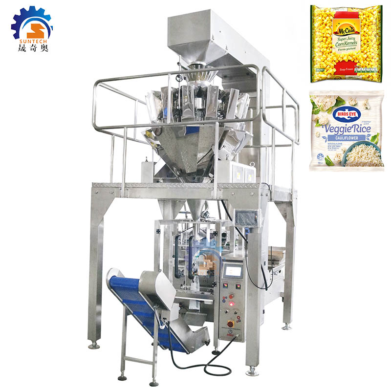 Fully automatic 250g 500g 1kg corn kernels cauliflower fresh vegetable vertical packing machine