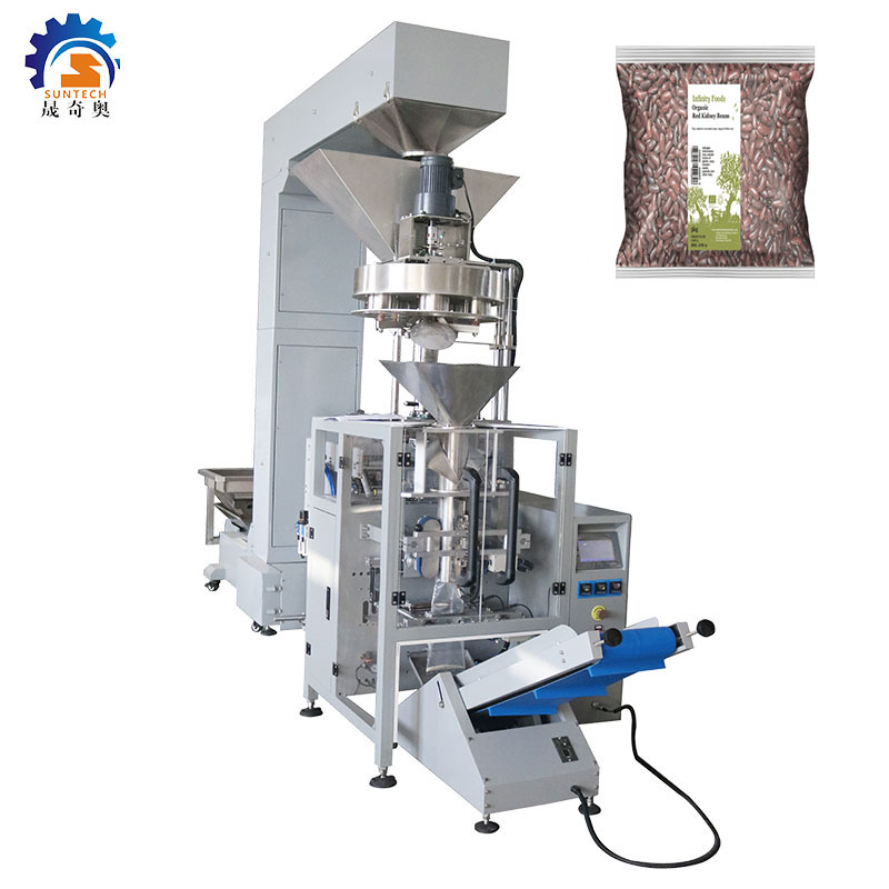 Full automatic 250g 500g 1kg red kidney beans grain food vertical measuring cup economic packing machine