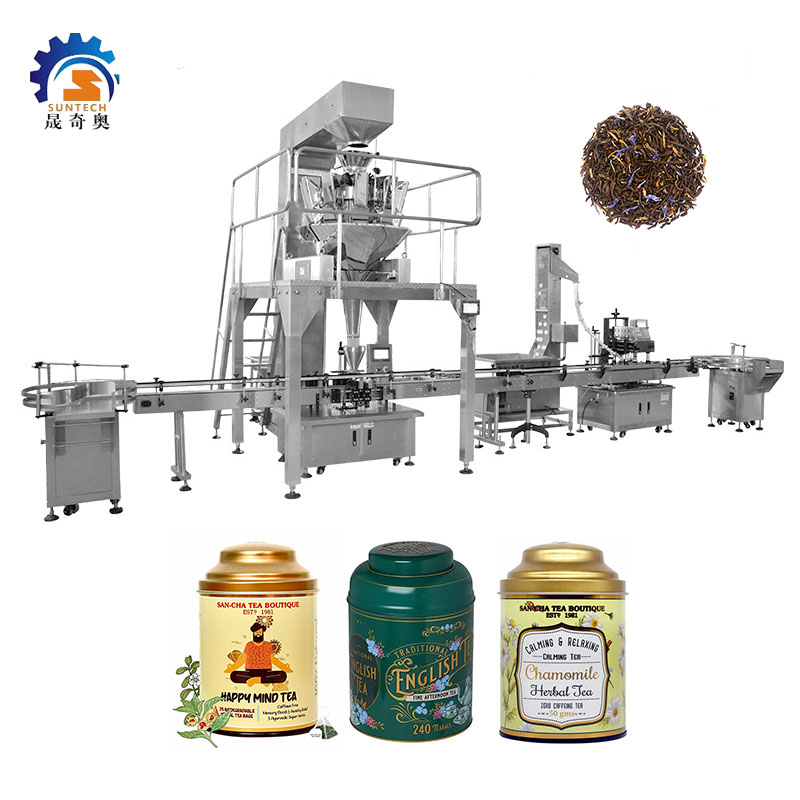Automatic Filling Granule Herbal Tea Jasmine Tea Metal Bottle Packing Machine With Collect Table